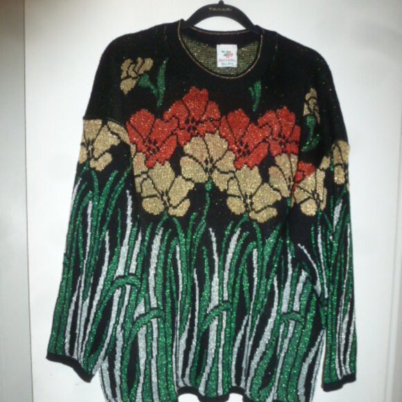 Vintage Nutcracker brand plus Colorful Christmas sweater 1x Made USA - Picture 2 of 6